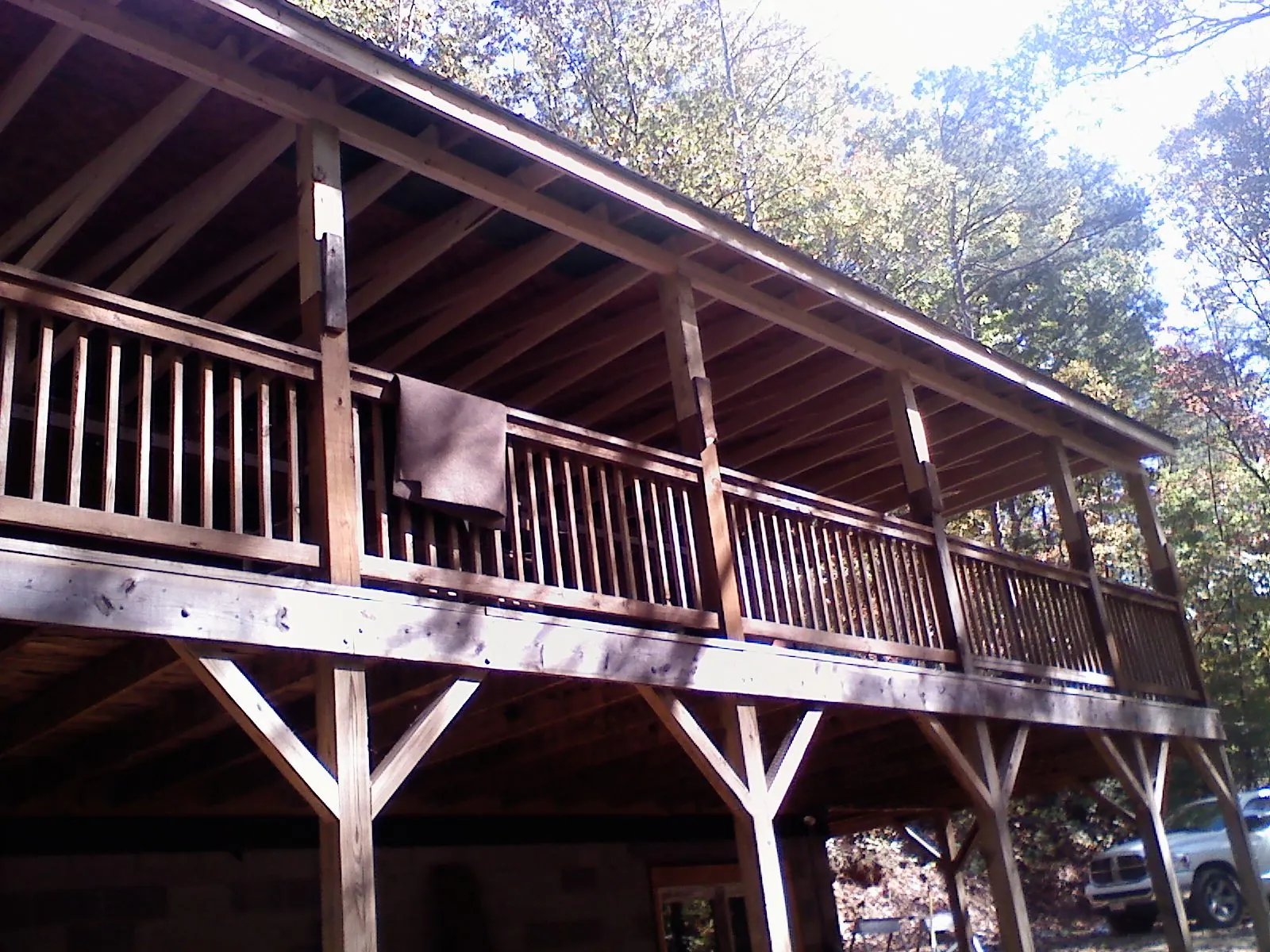 Timber framing under a new elevated porch and deck — Roof Leak Repair in Bliss by Roofing Brothers